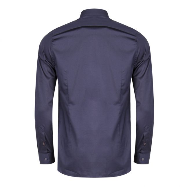 Mens Navy Plateen Stretch L/s Shirt