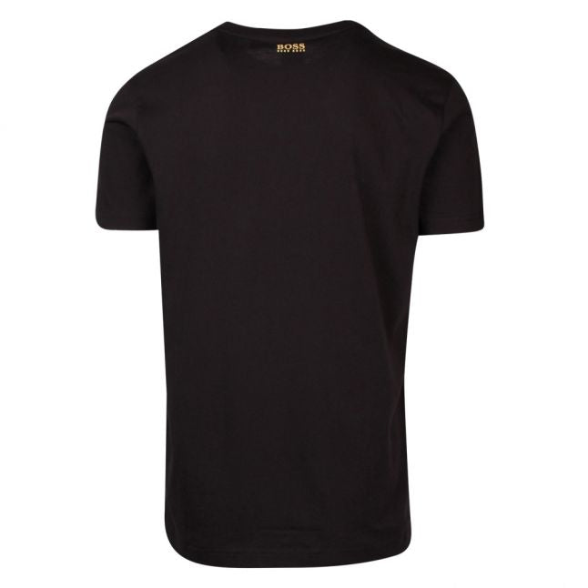 Athleisure Mens Black/Gold Tee 1 Curved Logo S/s T Shirt