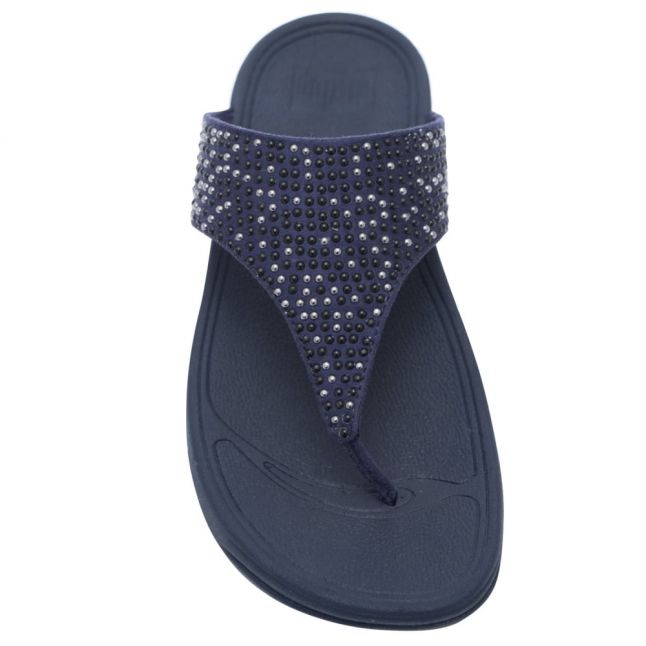 Womens Navy Lulu Popstud Toe-Post Sandals