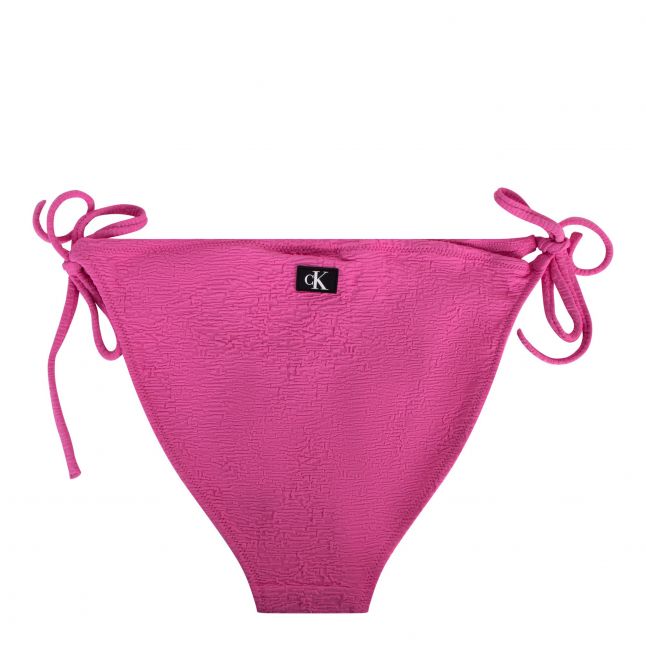 Womens Bold Pink Monogram Texture Side Tie Brief