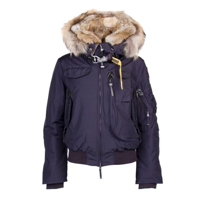 Womens Navy Gobi Down Hooded Jacket