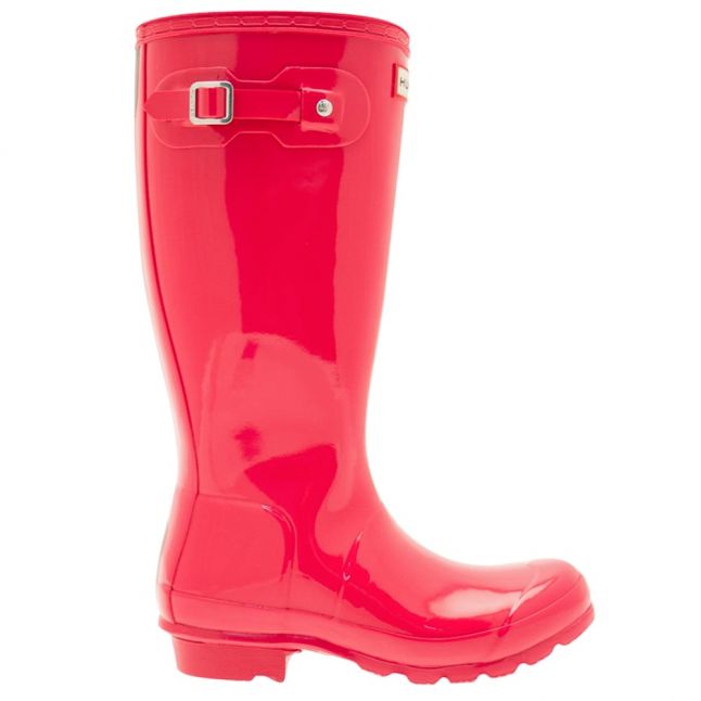 Junior Bright Pink Original Gloss Wellington Boots (12-4)