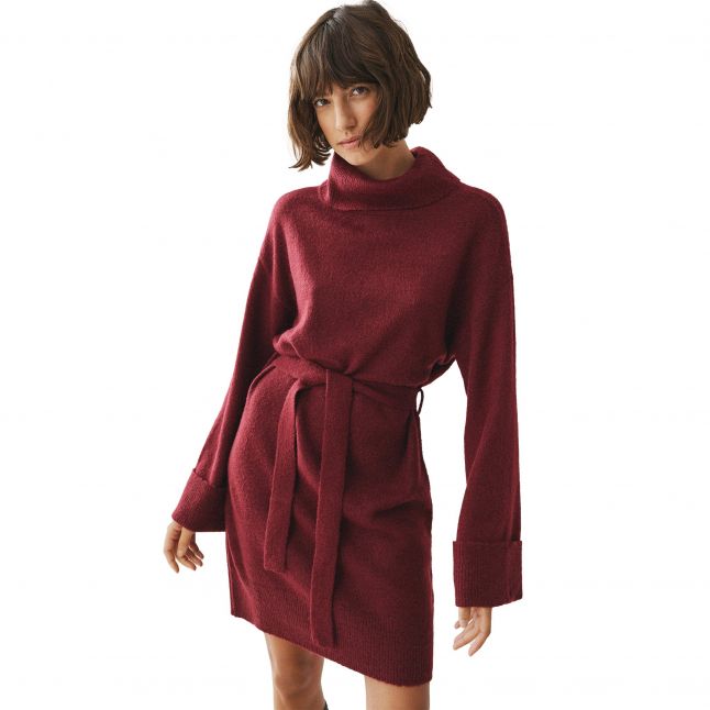 Womens Cabernet Virolfie Tie Belt Knit Dress