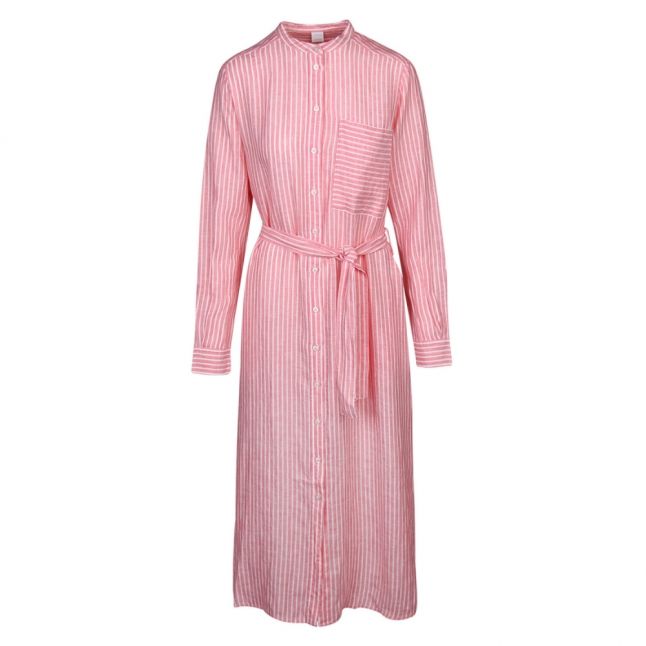 Casual Womens Pastel Orange Camona Linen Stripe Dress