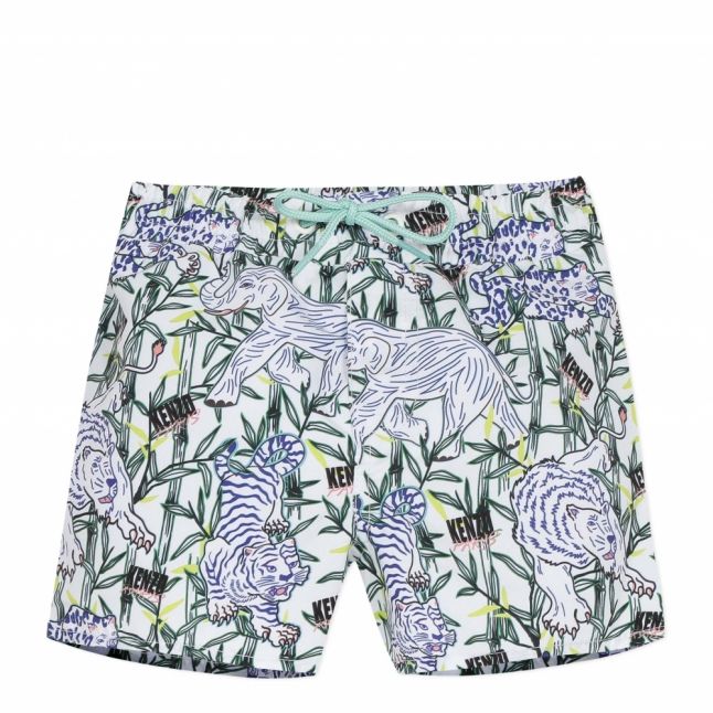 Boys White Multi Julien Animal Swim Shorts