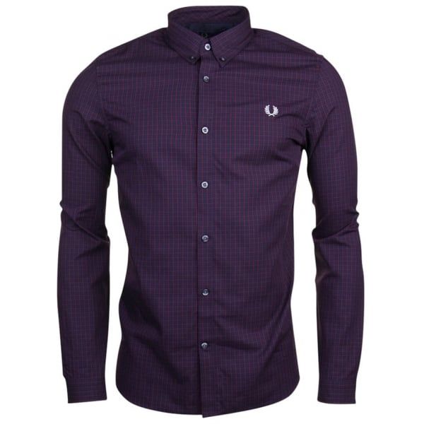 Mens Mahogany Basketweave L/s Shirt