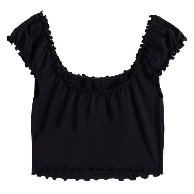 Womens Black Brodie Bardot Diamante Top