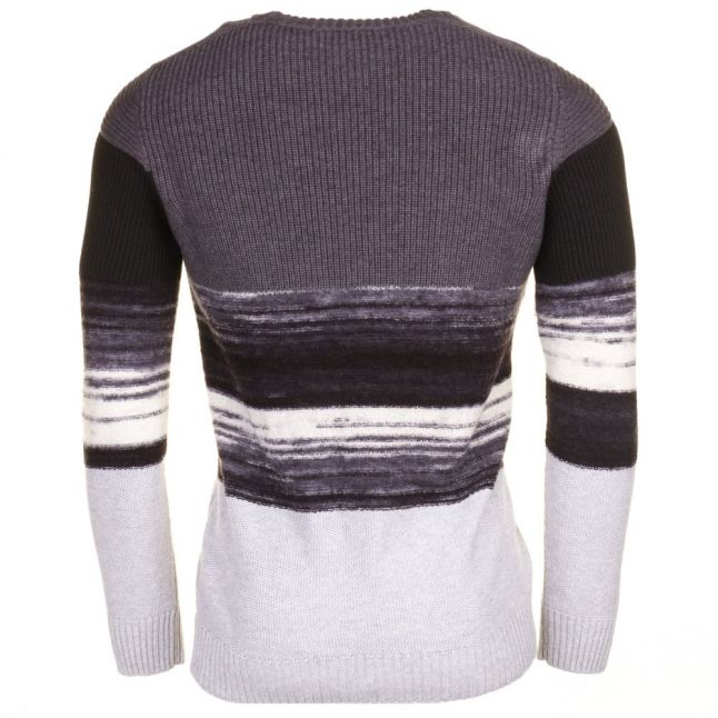 Mens Grey K-Baccanalis Stripe Knitted Jumper