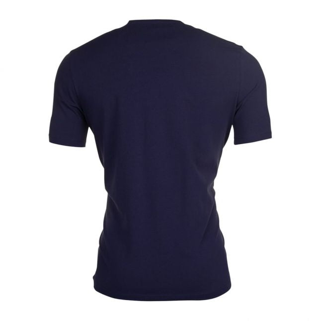 Mens Dark Blue Embroidered Logo Lounge Tee Shirt