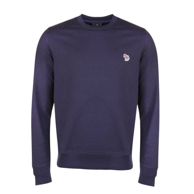 Mens Navy Zebra Crew Regular Fit Sweat Top