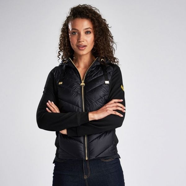 Womens Black Engelberg Overlayer Sweat Jacket