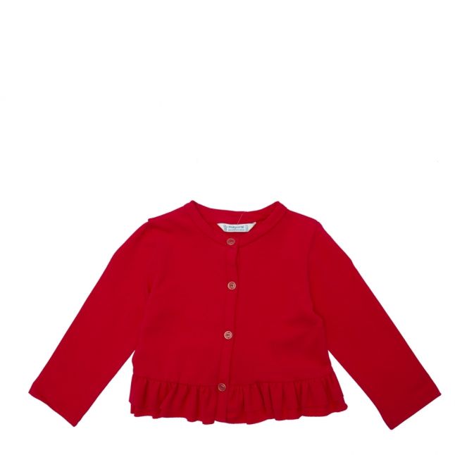 Infant Strawberry Ruffle Trim Cardigan