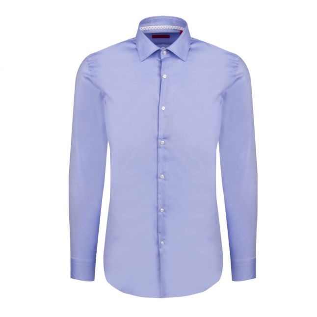 Mens Light Blue Koey Trim Slim Fit L/s Shirt