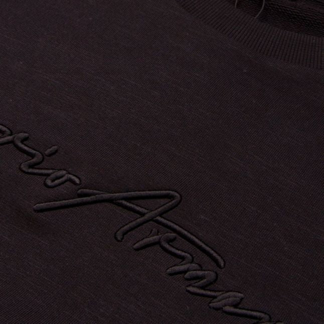 Womens Black Script Logo Sweat Top