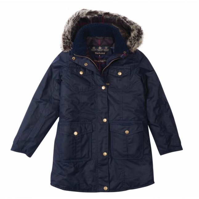 Girls Royal Navy Ashbridge Waxed Jacket