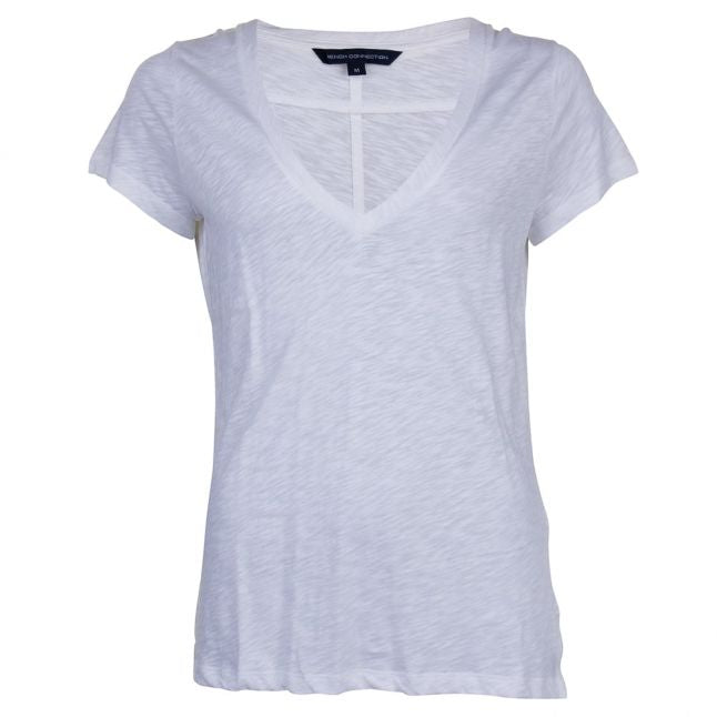 Womens Summer White Fresh Slub Jersey Top