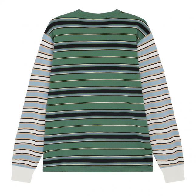 Mens Emerald Green Contrast Stripe L/s T Shirt