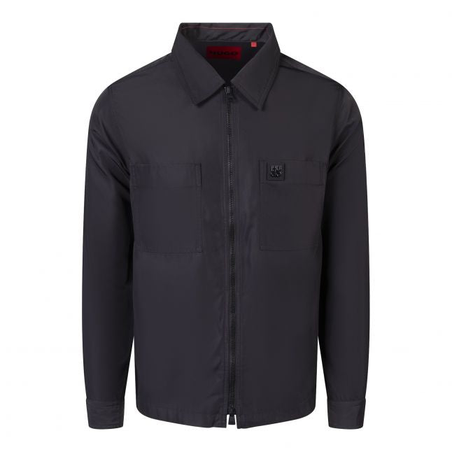 Mens Black Evalom Zip Overshirt