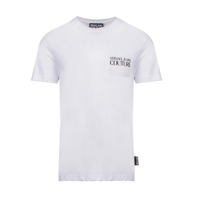 Mens White Branded Label S/s T Shirt