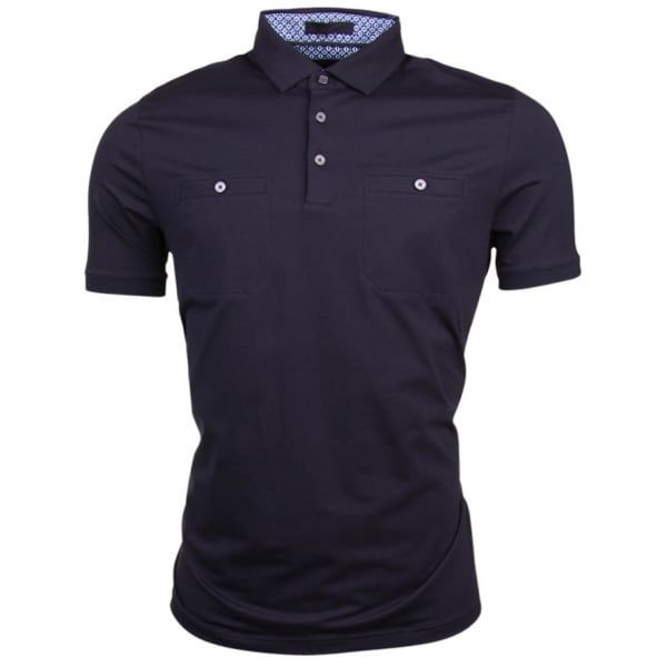 Mens Black Shaz Patch Pocket S/s Polo Shirt