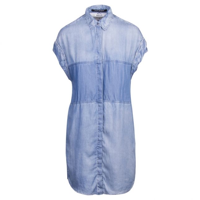 Womens Light Blue Chambray Shirt Dress