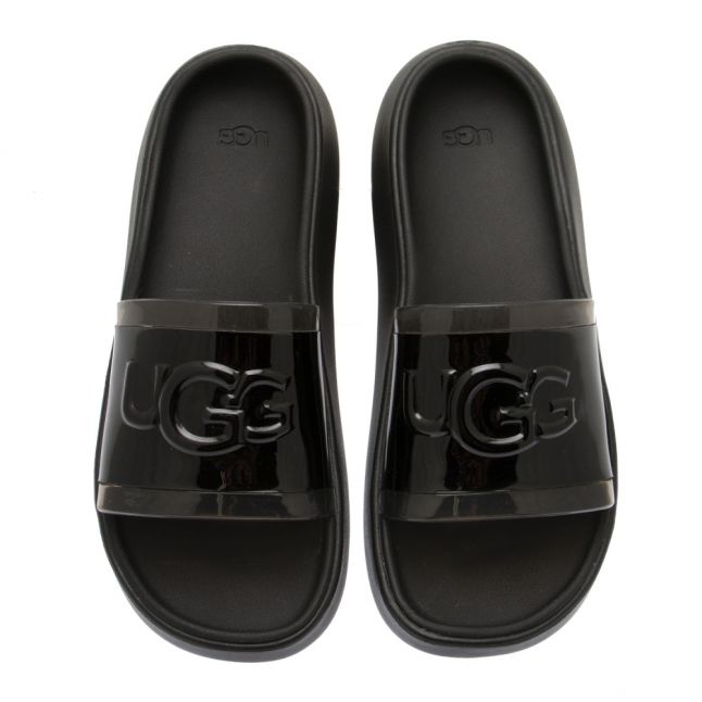 Womens Black Hilama Logo Slides