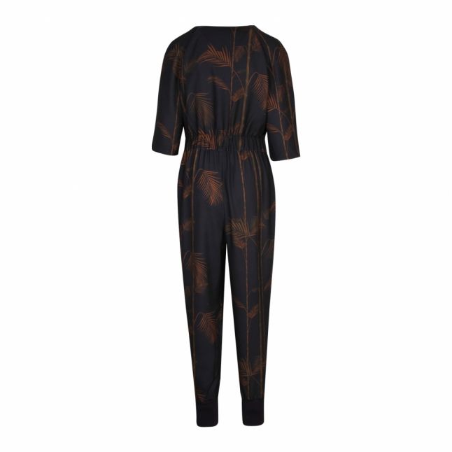 Womens Navy Kylys Caramel Zip Jumpsuit