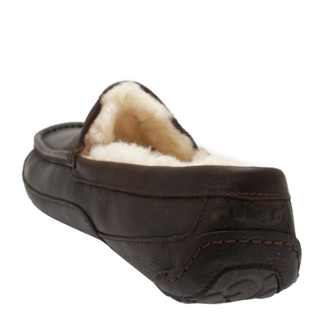 Mens China Tea Leather Ascot Slippers