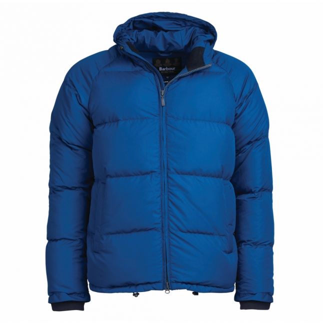 Mens Petrol Derny Hooded Quilted Jacket