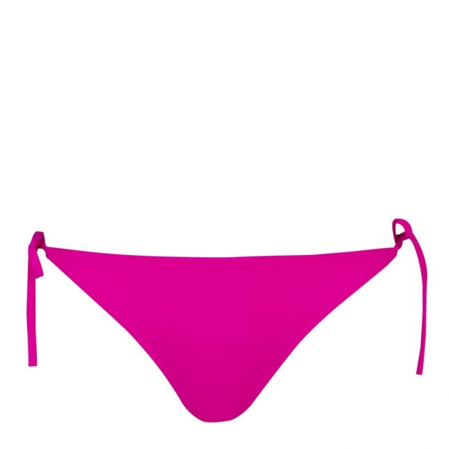 Womens Pink Glow Back Logo Side Tie Bikini Pants