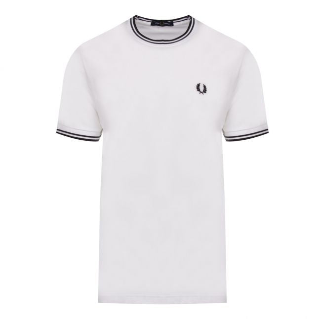 Mens White Twin Tipped S/s T Shirt