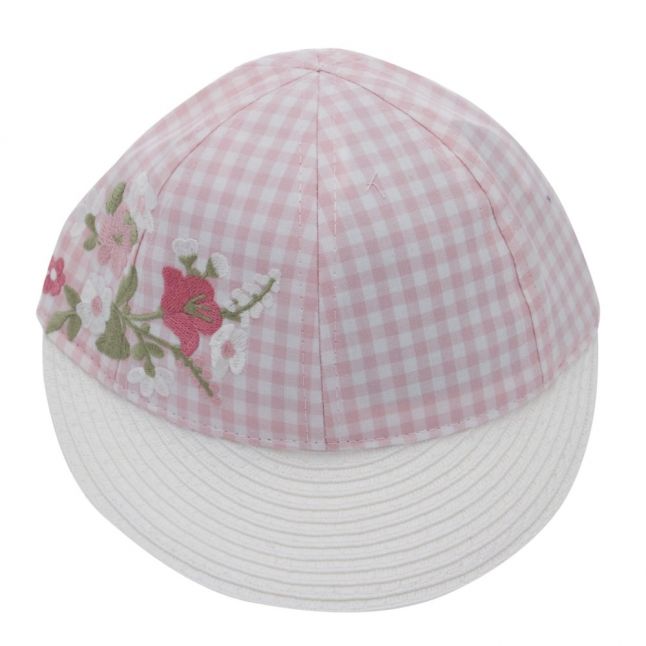 Girls Rose Gingham & Flowers Cap