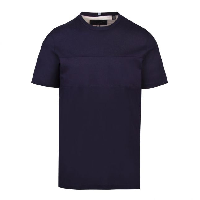 Mens Navy Helter Panelled S/s T Shirt