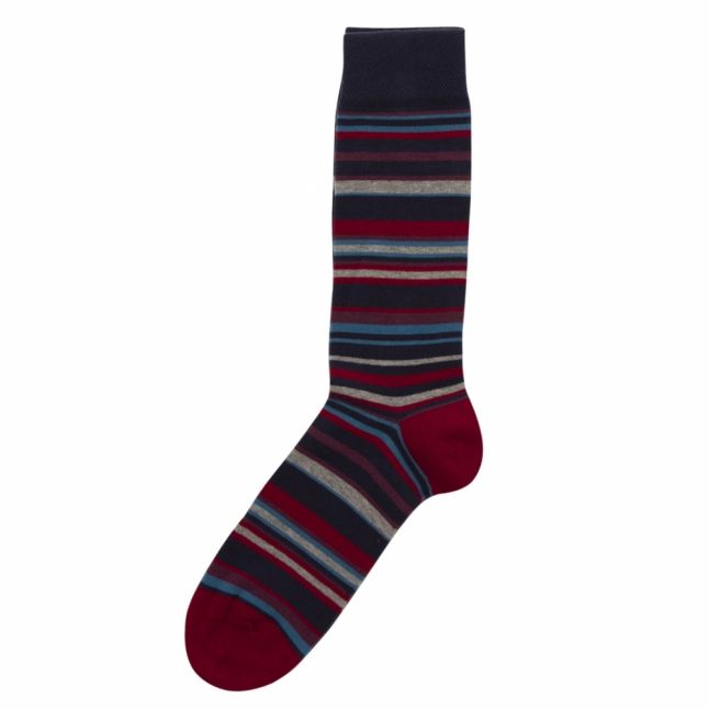 Mens Navy Riven Stripe Socks