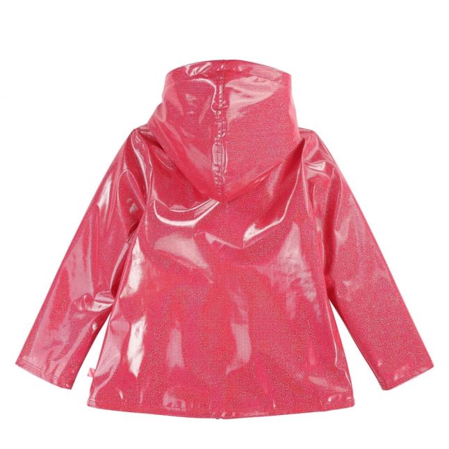 Girls Cranberry Glitter Hooded Raincoat