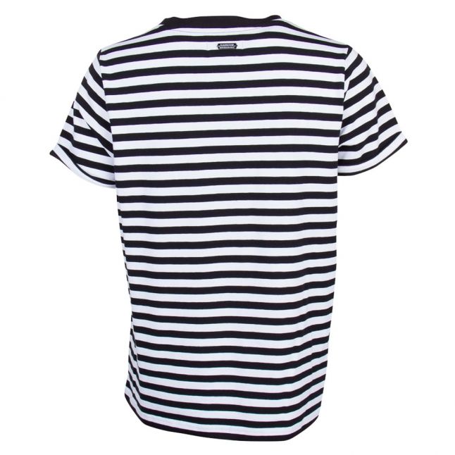 Womens Black Koso Striped S/s Tee Shirt