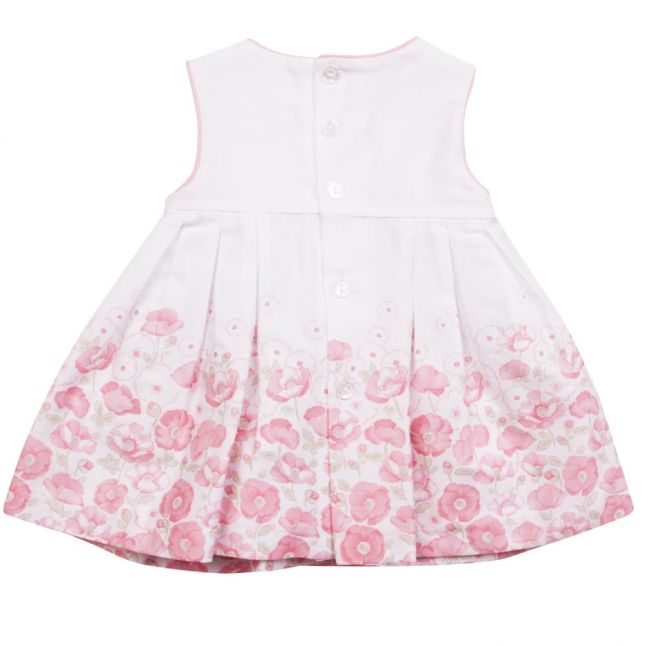 Baby White And Rose Flower Print Dress