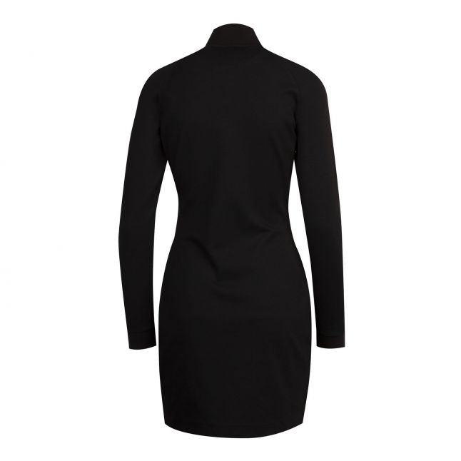 Womens Black Milano Zip Neck Dress