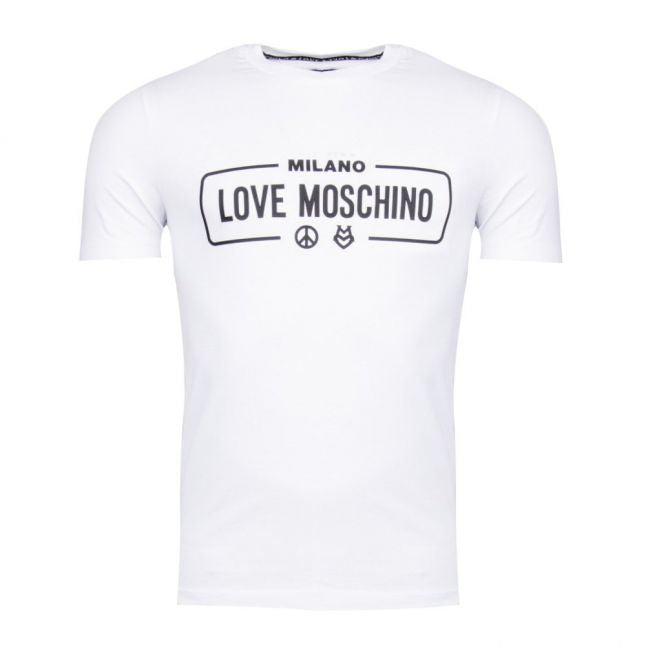 Mens Optical White Chest Logo Milan Slim S/s T Shirt