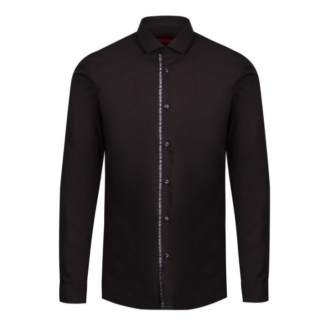 Mens Black Erondo Trim Extra Slim Fit L/s Shirt