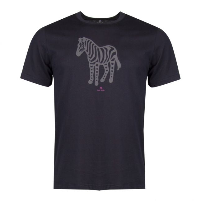 Mens Navy Reflective Zebra S/s T Shirt