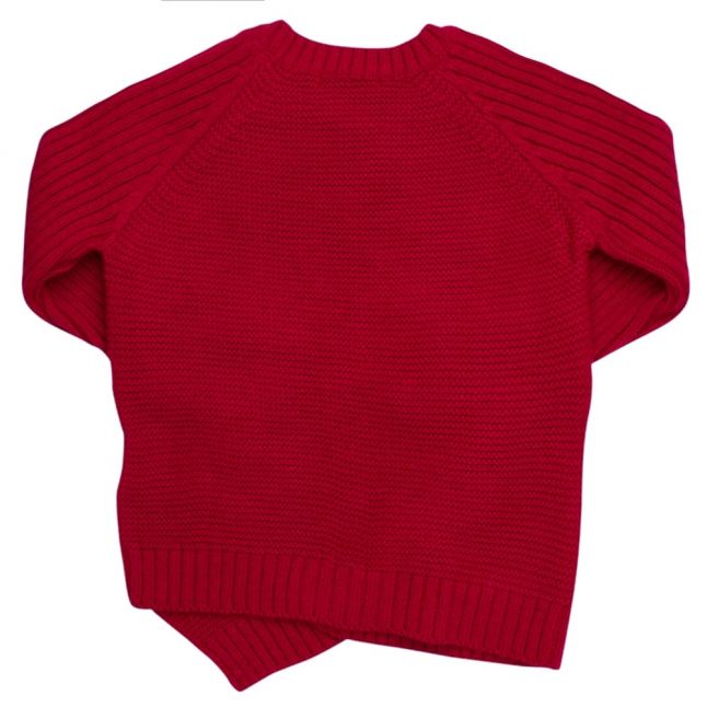 Girls Maroon Cable Knit Jumper