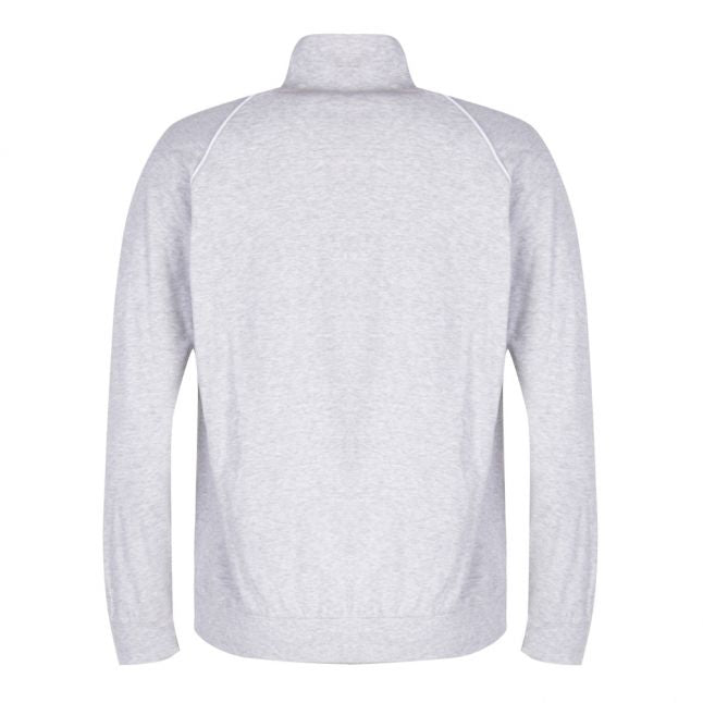 Mens Light Grey Funnel Neck Trim Sweat Jacket