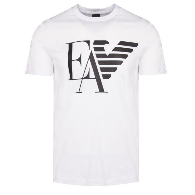 Mens White Branded S/s T Shirt