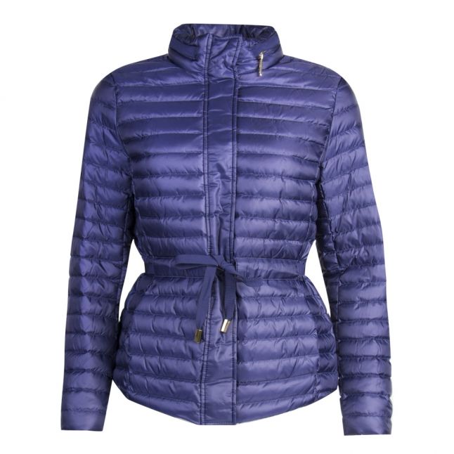 Womens True Navy Belted Puffer Jacket