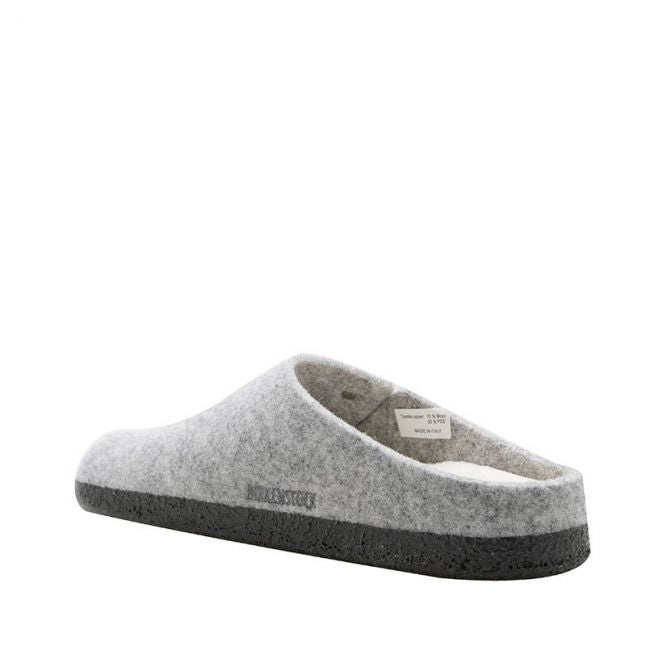 Womens Light Grey Felt Zermatt Shearling Slippers