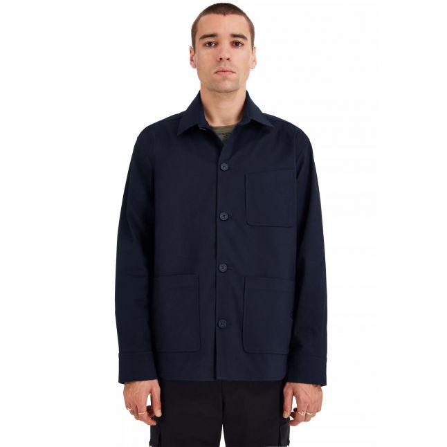 Mens Navy Rollesby Cotton Chore Jacket