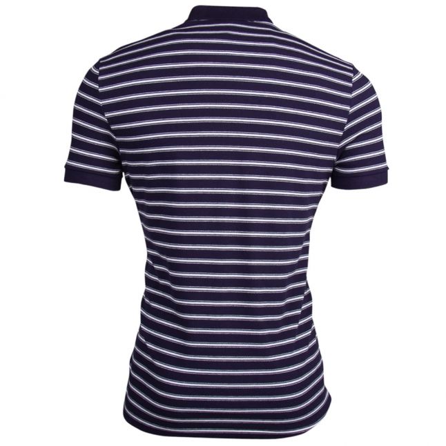 Mens Blue Chine & Flour S/s Striped Polo Shirt