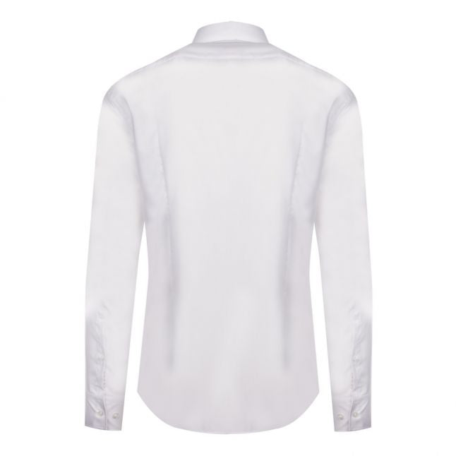 Mens White Koey Trim Slim Fit L/s Shirt