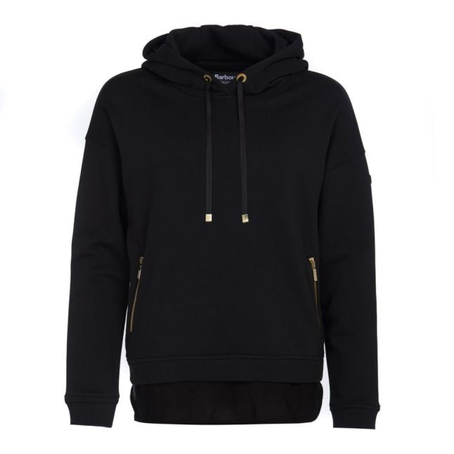 Womens Black Strike Hooded Sweat Top